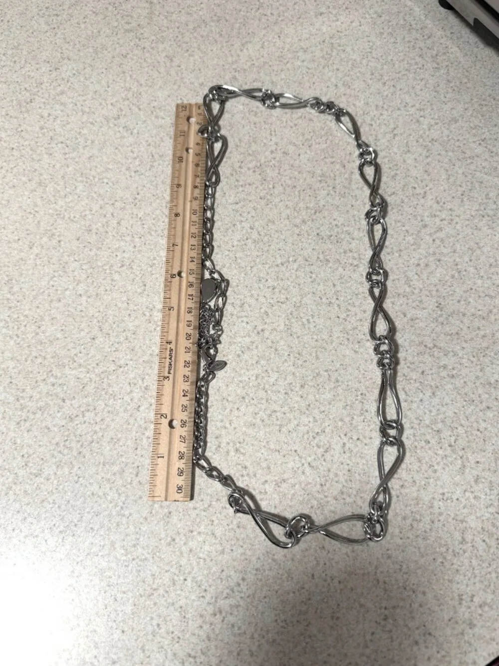 Chico's Silver Chain Metal Belt Eternity Knot Link Gorgeous Marked